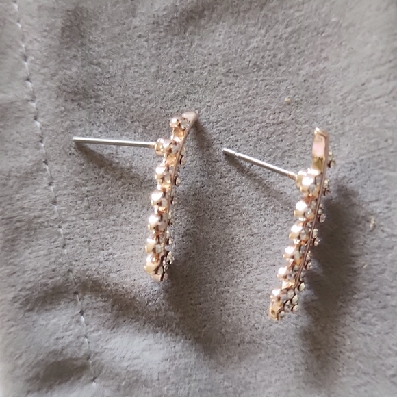 💚Boho Dainty Olive Branch Rose Gold CZ Earrings - Picture 3 of 12